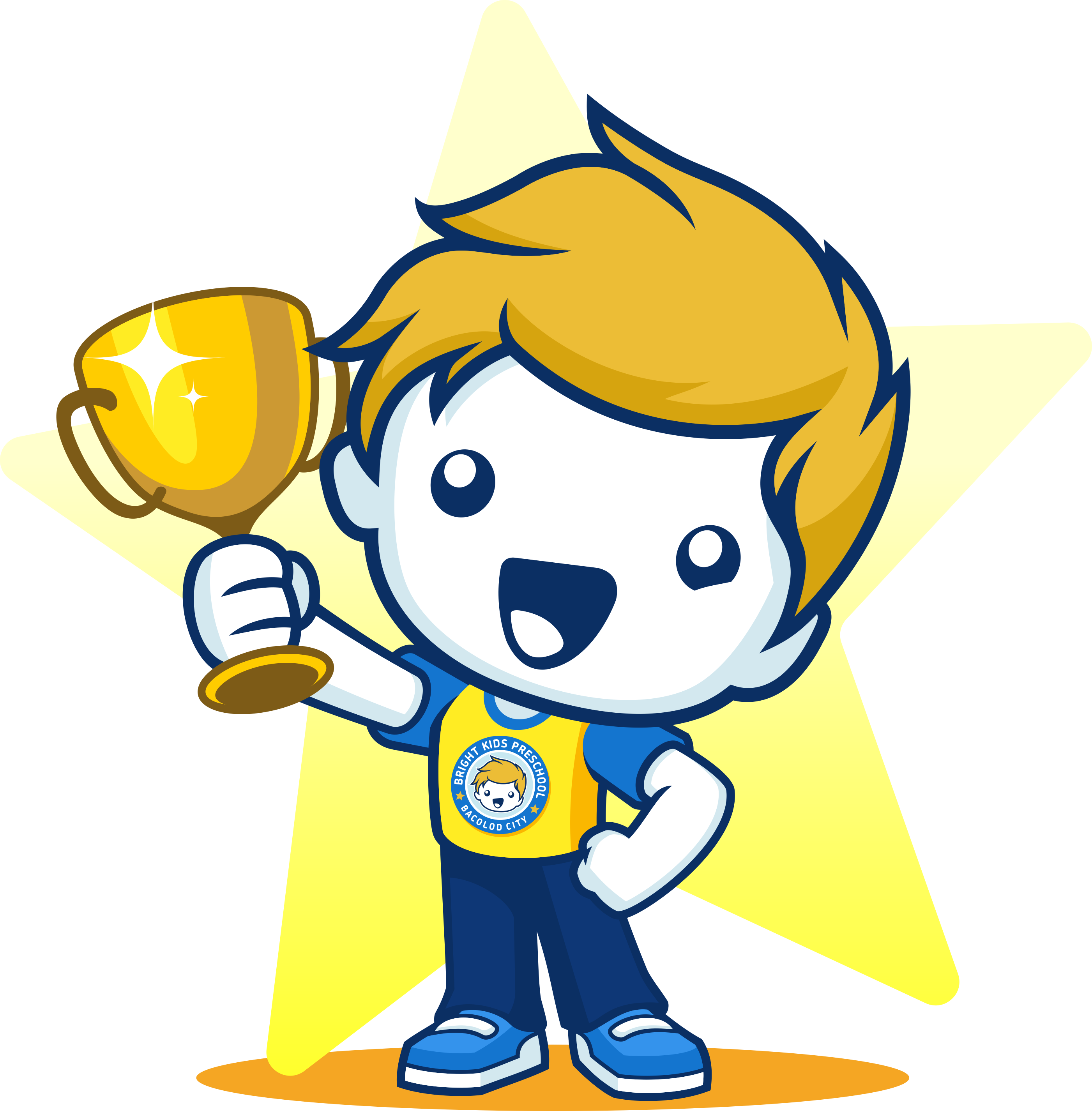 Bright Kids Classroom Mural - Pursue Excellence - Mascot